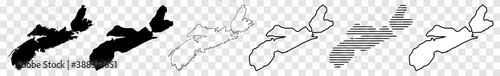 Fotografia Nova Scotia Map Black | Province Border | Canada State | Canadian | America | Tr