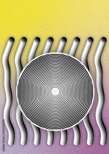 Illustration of colorful drops on white background