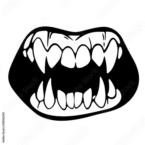 monster mouth with sharp teeth