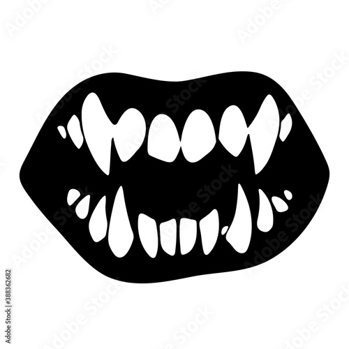 monster mouth with sharp teeth