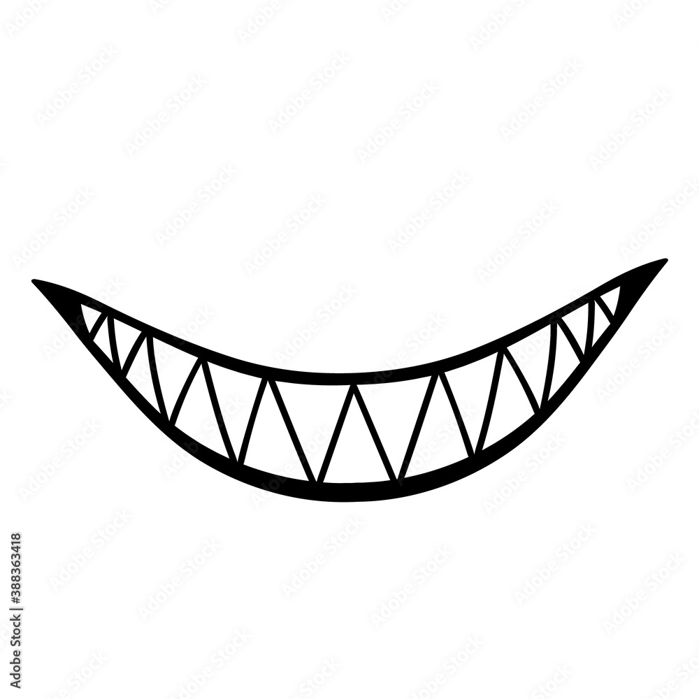 the smile of a monster with sharp fangs Stock Vector | Adobe Stock