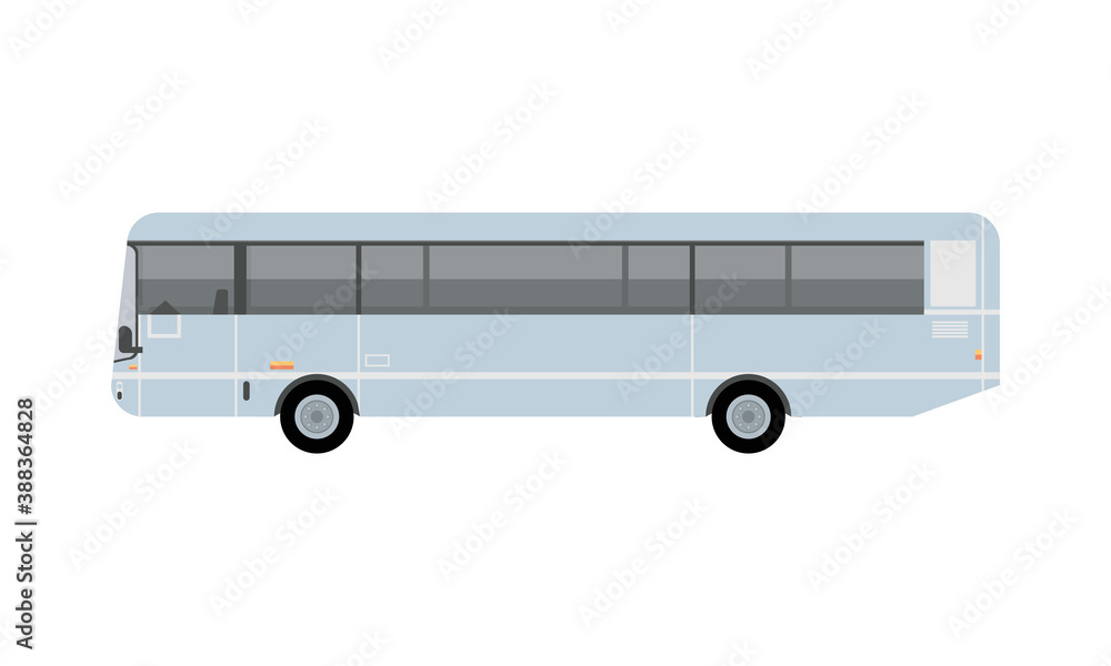 white bus public transport vehicle icon