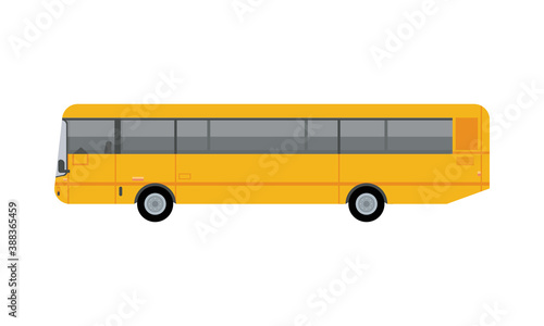 yellow bus public transport vehicle icon