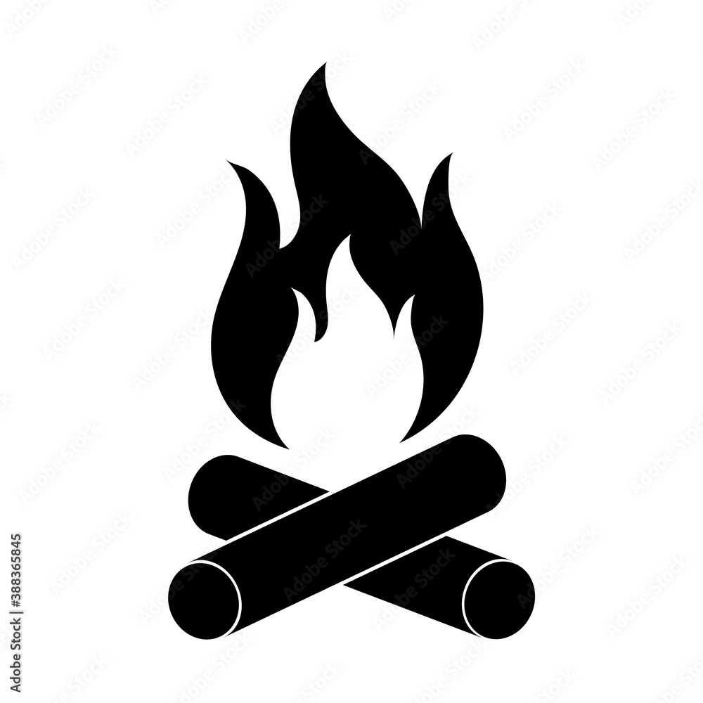 Bonfire icon, logo isolated on white background Bonfire icon, logo isolated on white background