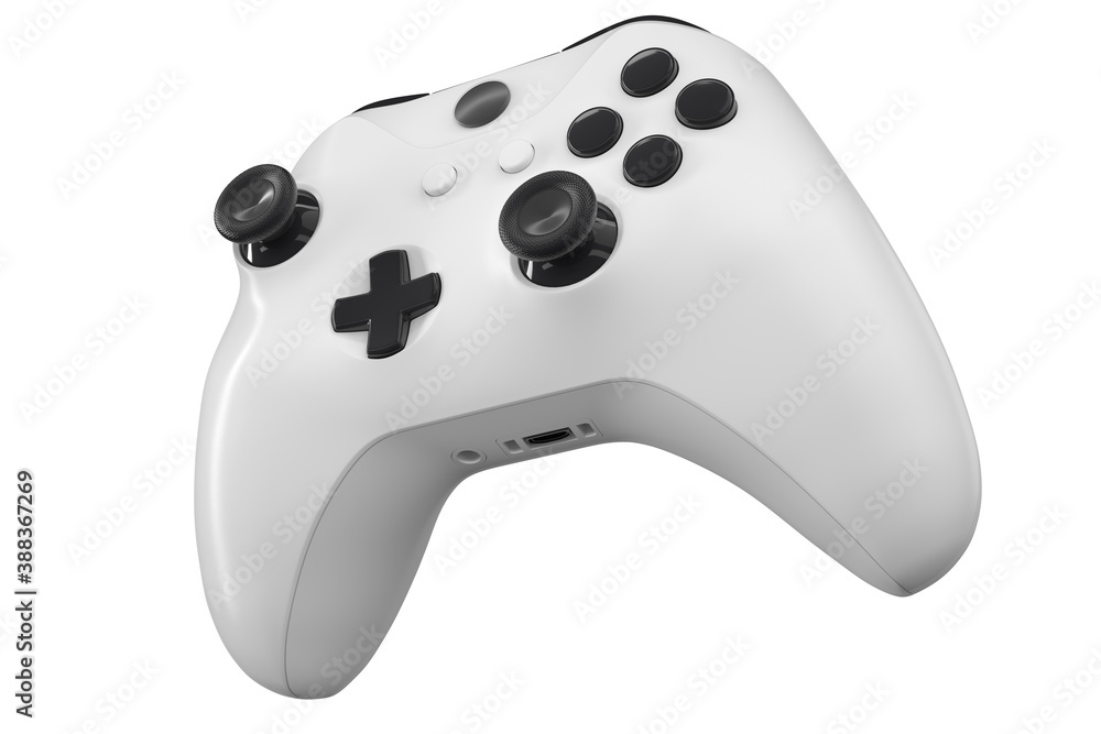 Realistic video game controller isolated on white with clipping path. Realistic video game controller isolated on white with clipping path.