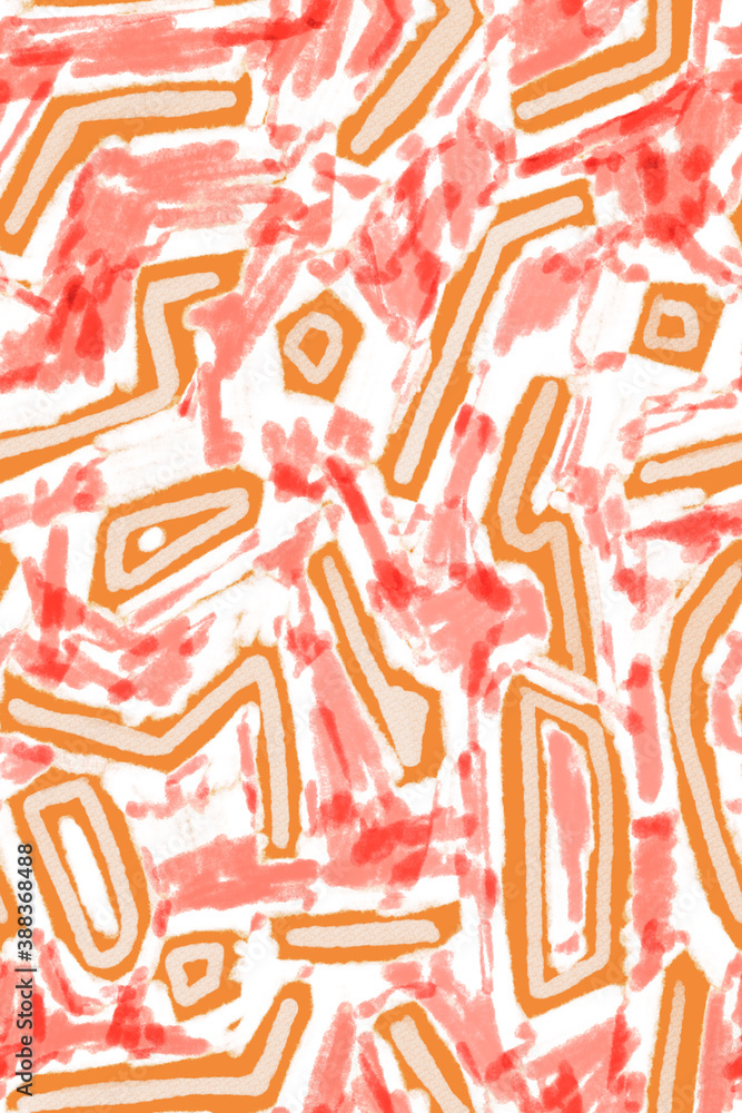 Obraz premium Seamless abstract pattern with hand drawn brush strokes. Background for textiles, fabrics, Souvenirs, packaging, greeting cards and other designs.