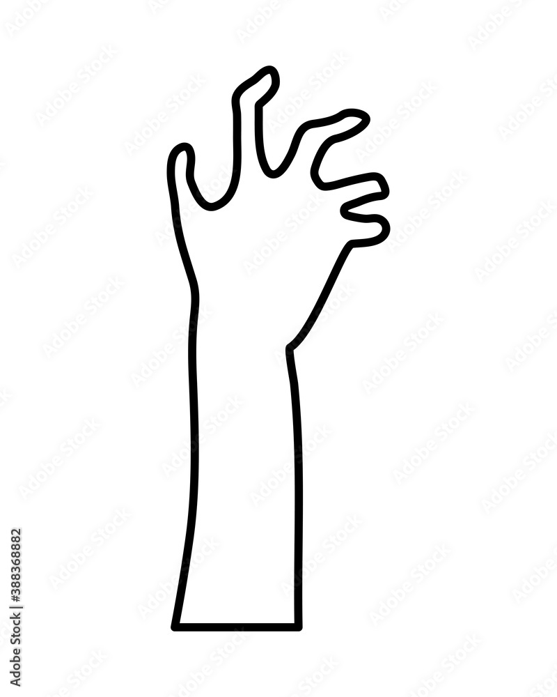 zombie death hand line style icon zombie death hand line style icon