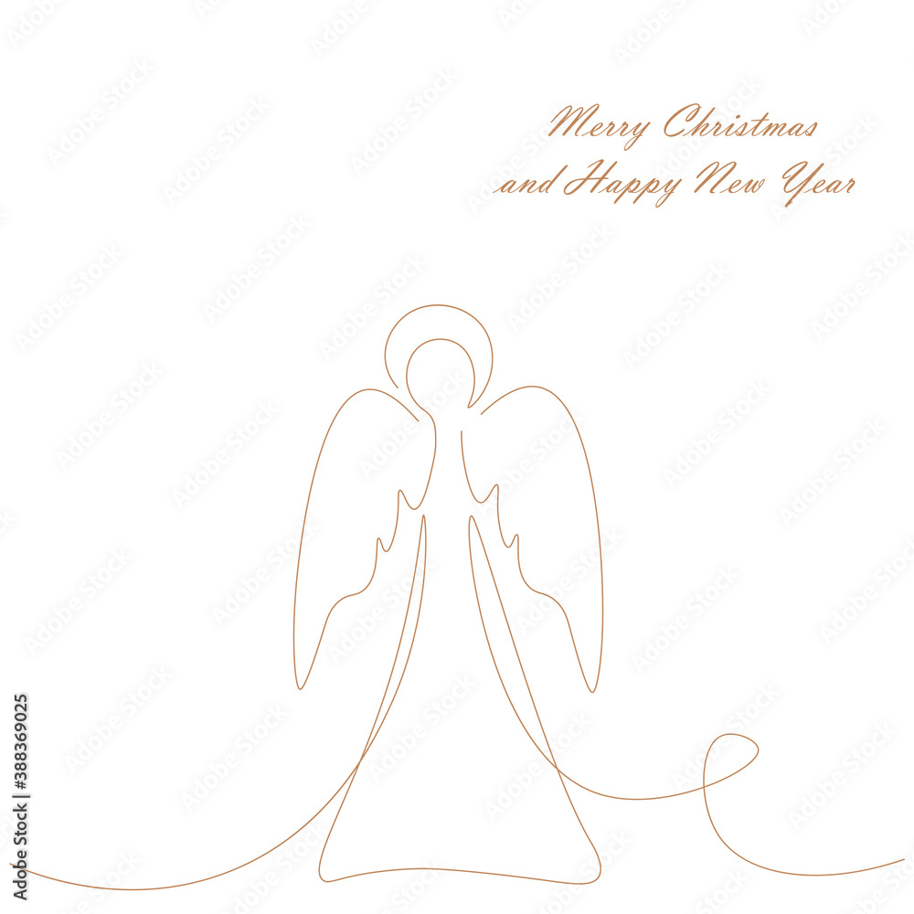 Christmas card with angel. Vector illustration Christmas card with angel. Vector illustration
