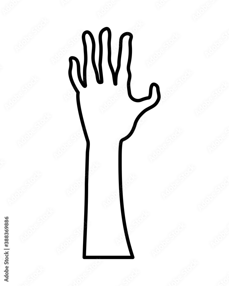 zombie death hand line style icon zombie death hand line style icon