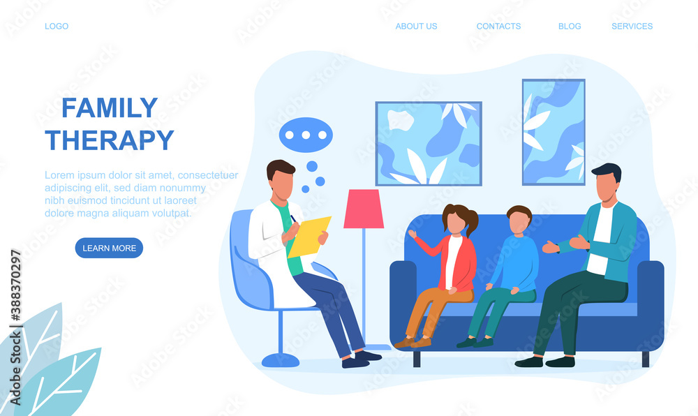 Family Psychologist. Father with Daughter and Son at Psychologist Appointment. Private Meeting in Recreation Room. Doctor Talking with Patients about Parenthood Problem. Vector Illustration Family Psychologist. Father with Daughter and Son at Psychologist Appointment. Private Meeting in Recreation Room. Doctor Talking with Patients about Parenthood Problem. Vector Illustration