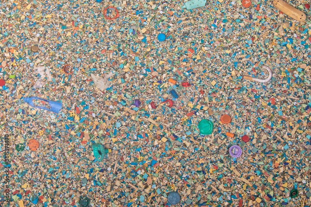 Textured Colorful Flooring Made From Recycled Plastic Trash