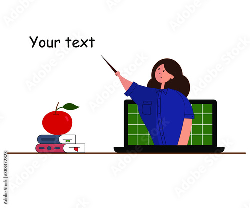 An online study concept. Isolated on white. Distant learning.