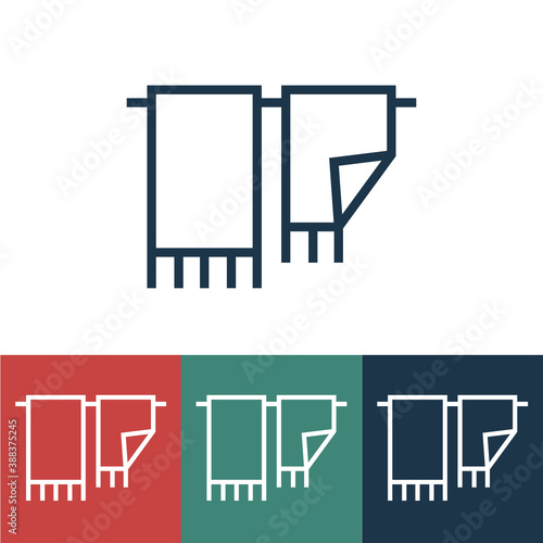 Linear vector icon with towel on rope