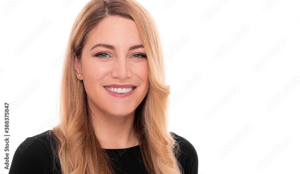 Business woman portrait isolated on white background. Business woman portrait isolated on white background.