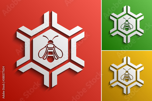 Vector Honey Bee logotype design template, Stylized business logo idea, Logo icon design template elements, Vector illustration