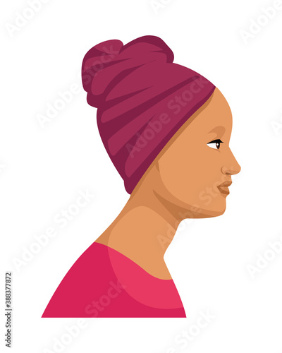 young brunette woman female profile character