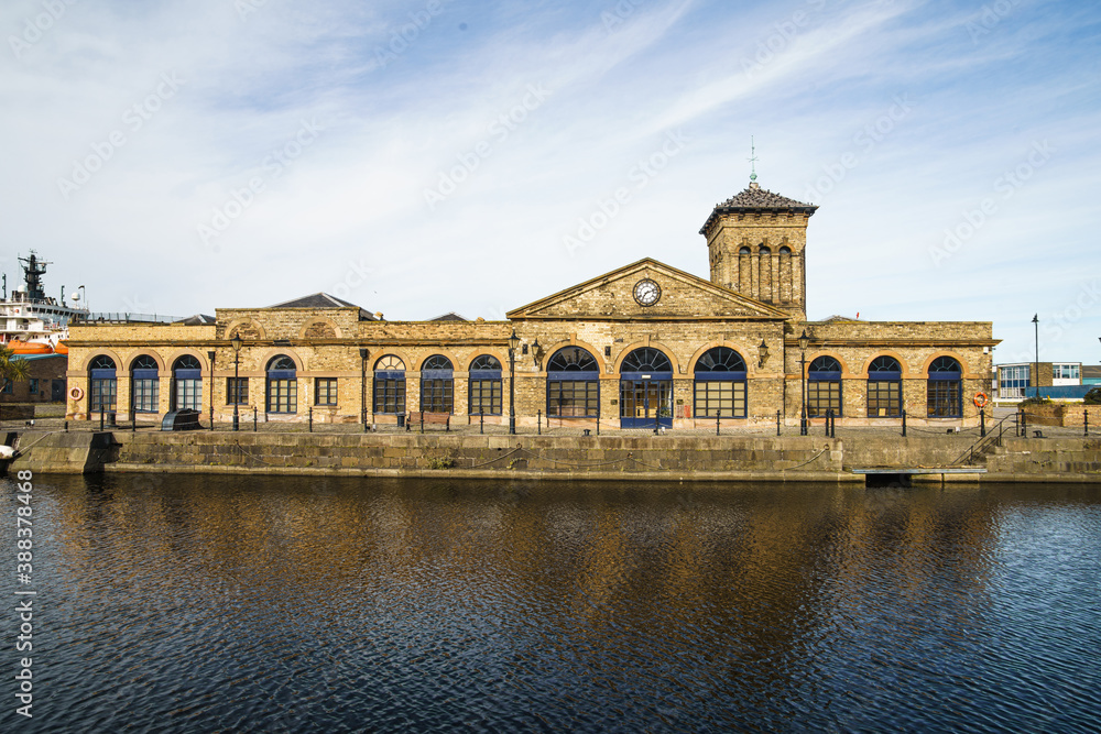 The Forth Ports building at Prince of Wales Dock, Leith, Edinburgh, Scotland, United Kingdom. The Port of Leith is the largest, enclosed, deep-water port in Scotland.