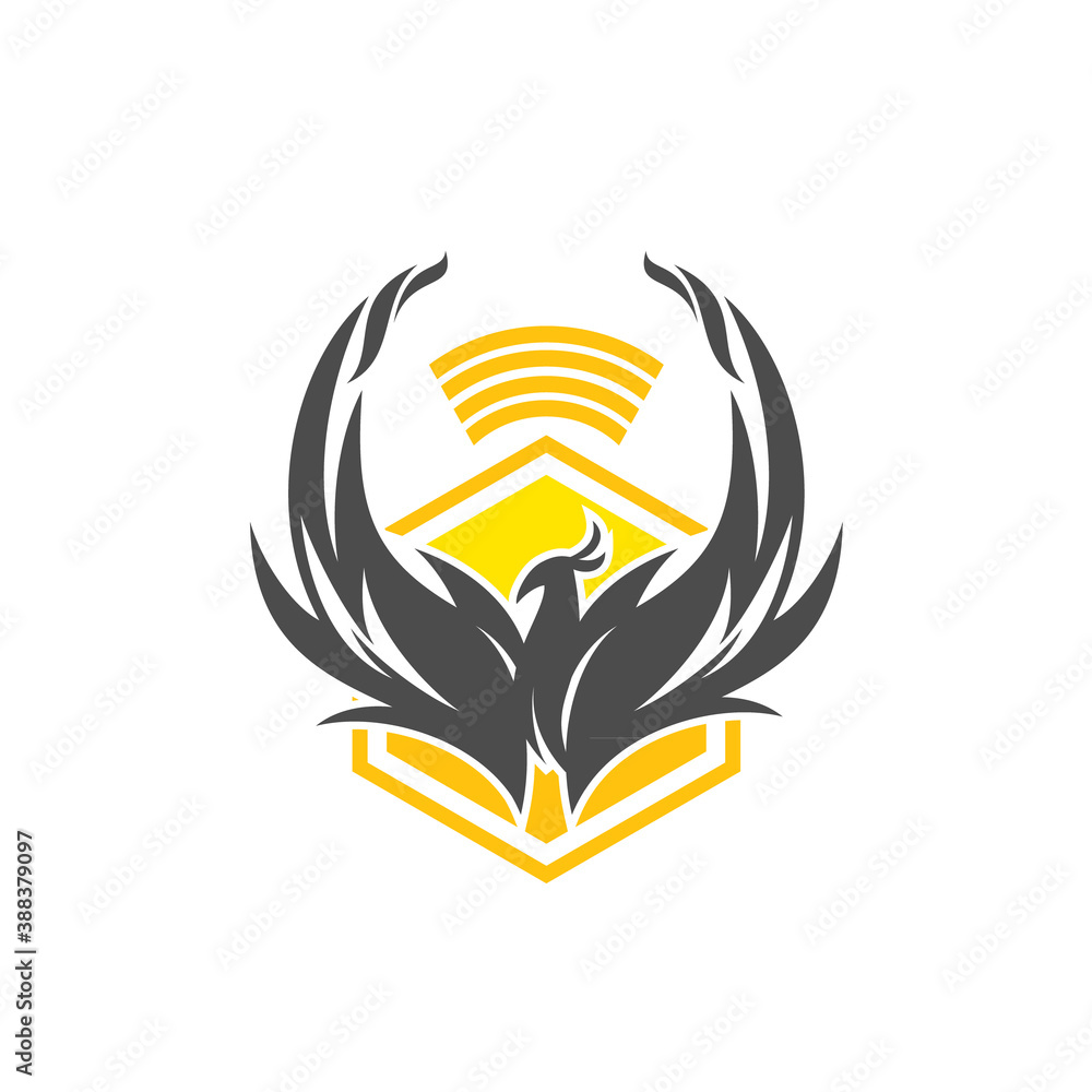 Fototapeta premium Vector logo, badge, symbol, icon template design with Phoenix Theme 