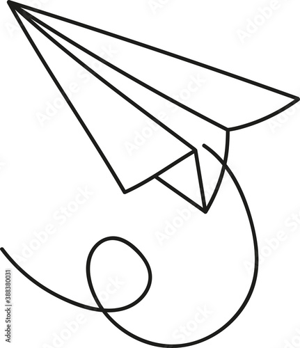 paper airplane in doodle style