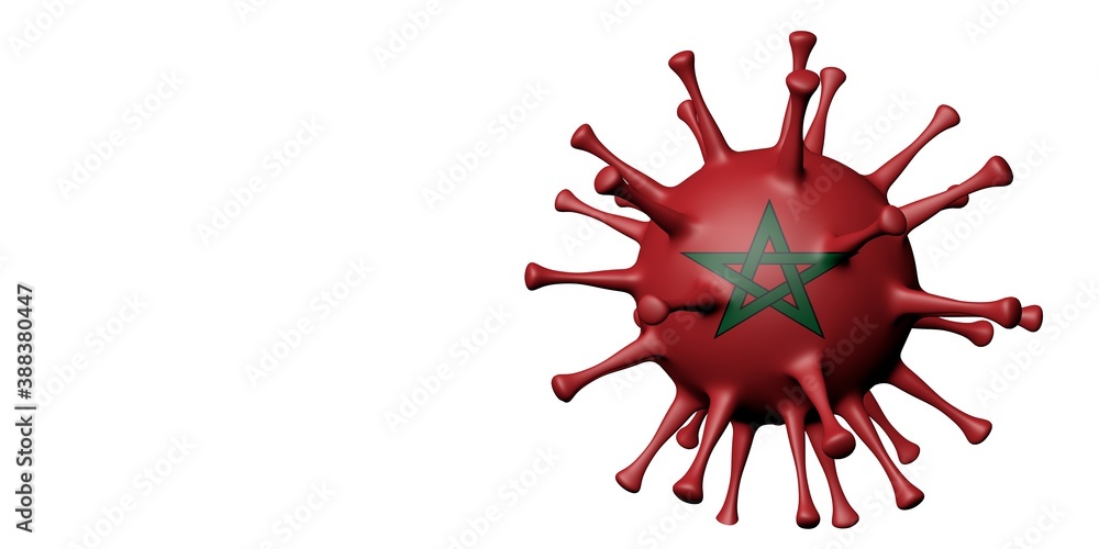 Morocco flag in virus shape. Morocco flag in virus shape.