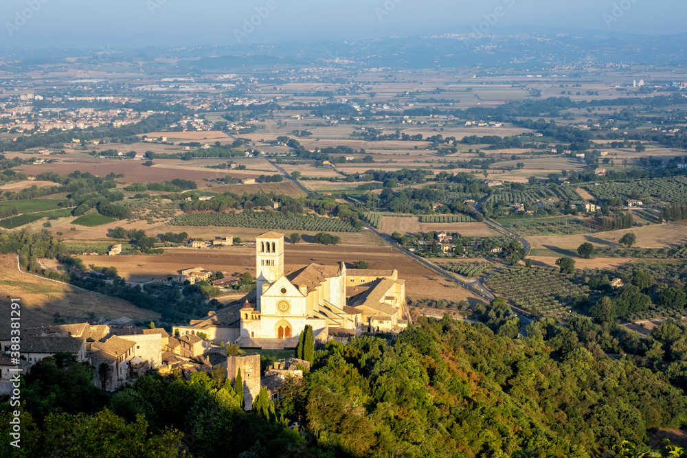 Obraz premium Assisi external of St. Francis basilica, one of the most important Italian religious sites