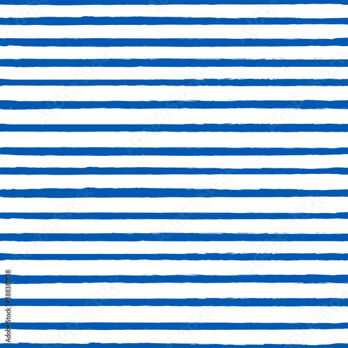 Universal unisex dark navy blue nautical marine coastal seamless repeat pattern with grunge torn texture jagged vector horizontal thin skinny stripe