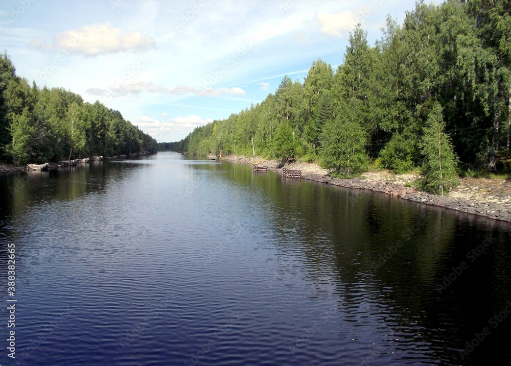 Russia, Karelia, Belomorcanal, connecting channel between the Neva and White sea basins