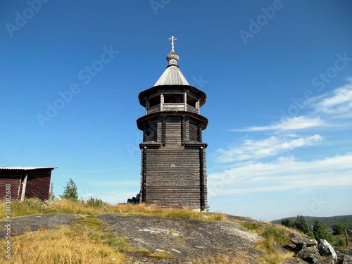 Russia  North Karelia  the village of Chupa  a wooden chapel