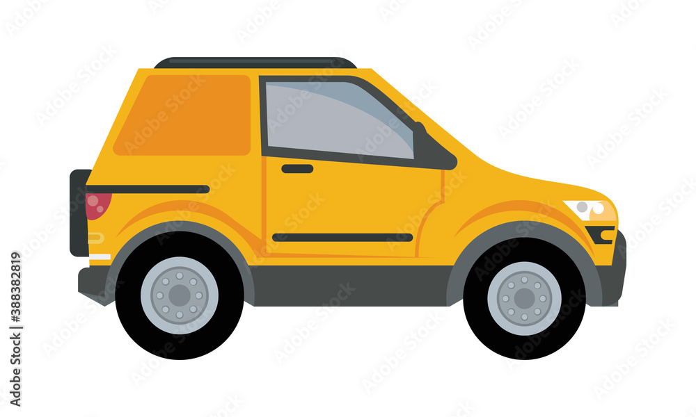 yellow camper car vehicle mockup icon