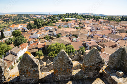 a view from the castle over Trancoso city, Guarda district, Beira Alta, Portugal photo