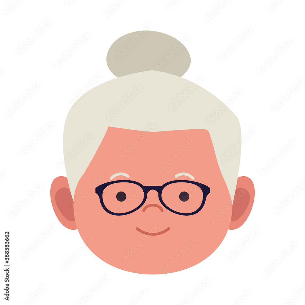 old woman avatar character icon