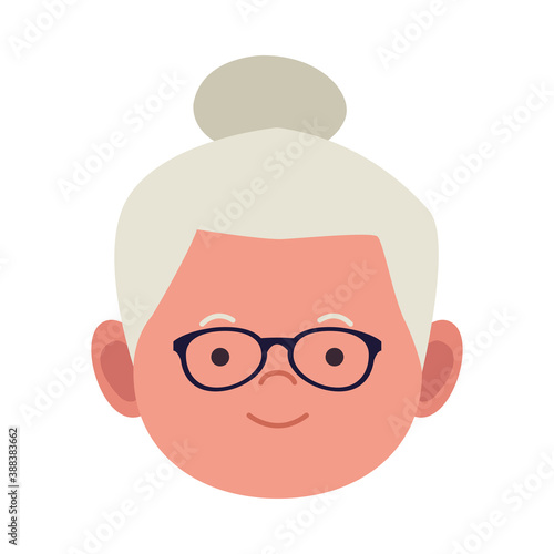 old woman avatar character icon