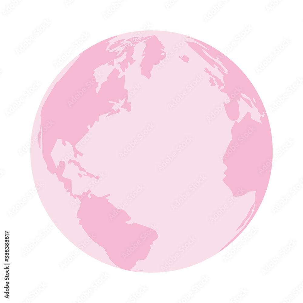 world planet earth pink breast cancer icon world planet earth pink breast cancer icon