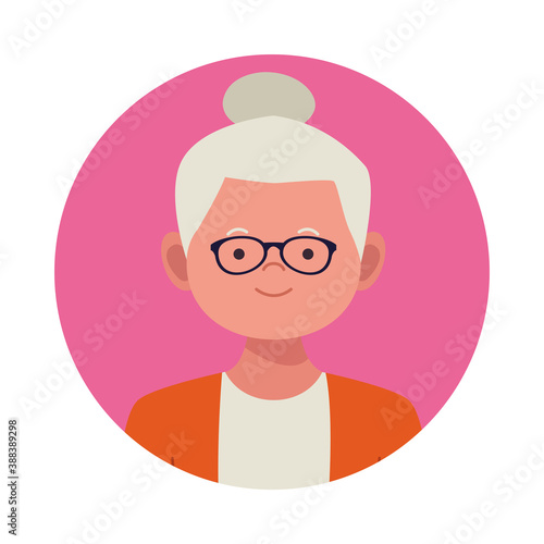 old woman avatar character icon