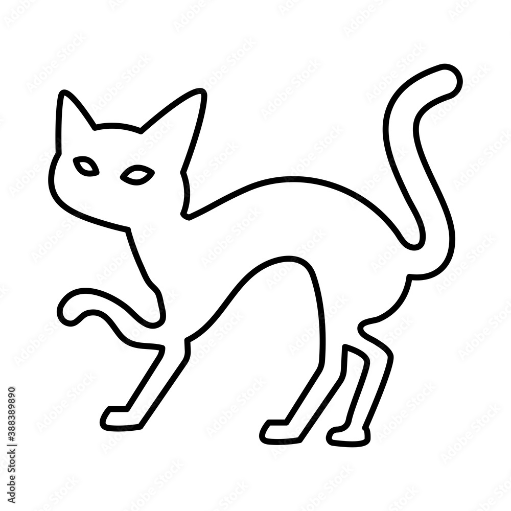 halloween cat black degradient style icon halloween cat black degradient style icon