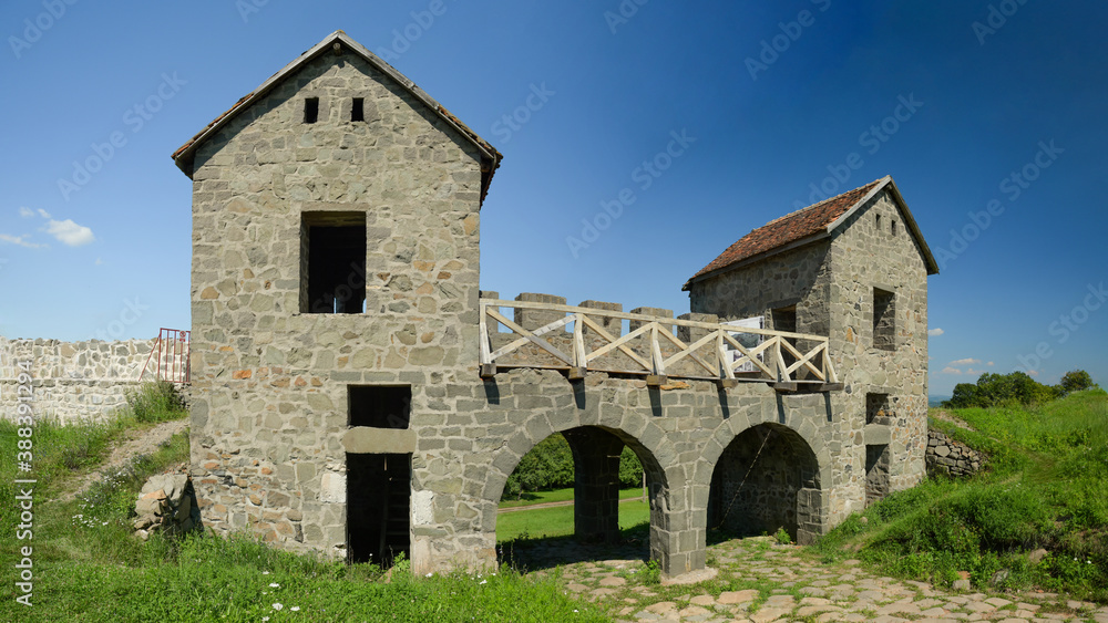 Roman fort gate - Porolissum ancient roman city in Romania, old Dacia province
