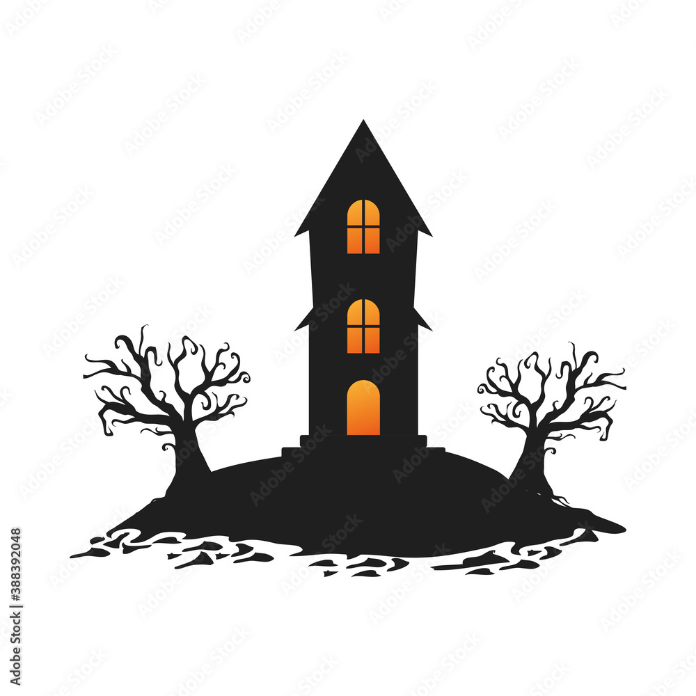 halloween dark house degradient style icon halloween dark house degradient style icon