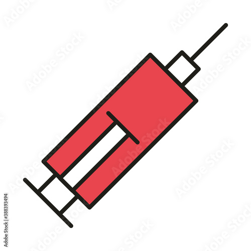 virus protection vaccination syringe medical line and fill icon © Stockgiu