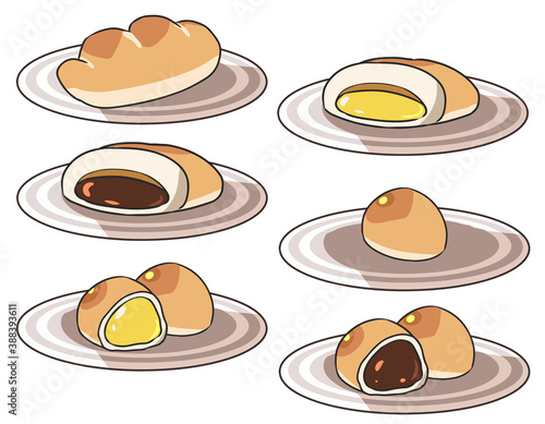 クリームパン　お皿付き