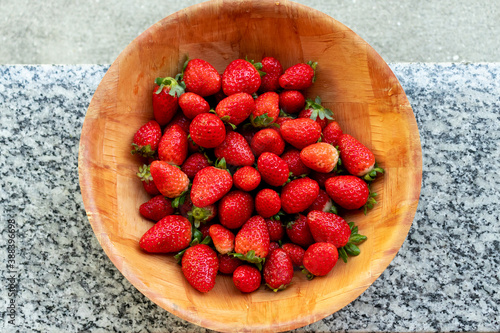 background with delicious and juicy red strawberries