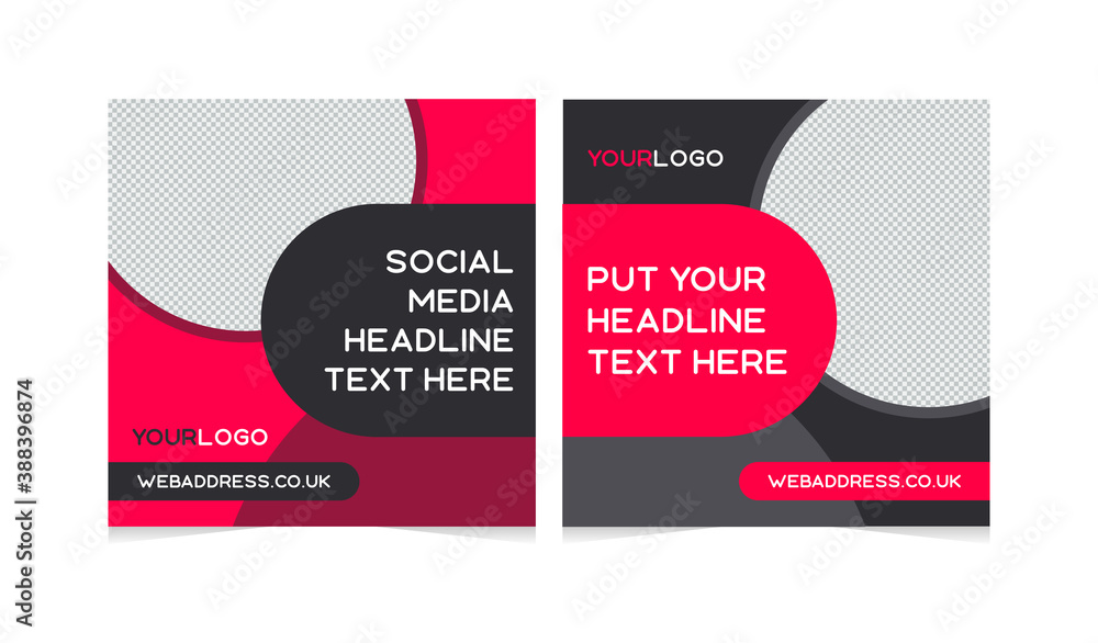 Social Media Post Abstract Geometric Corporate Ad Post Template Set