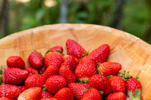 background with delicious and juicy red strawberries