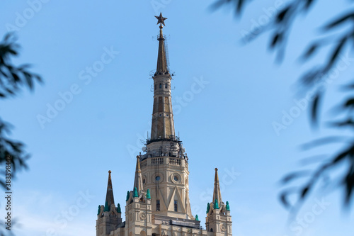 Details of Hotel Ukraina in Moscow made in Stalinist Empire style