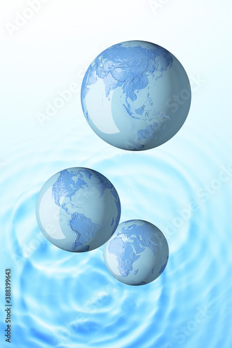 水と地球儀