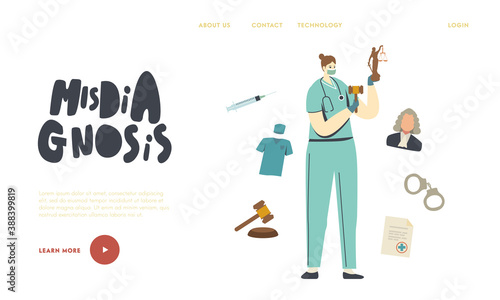 Wallpaper Mural Misdiagnosis, Improperly Prescribed Treatment, Malpractice Landing Page Template. Nurse or Doctor with Themis Statue Torontodigital.ca