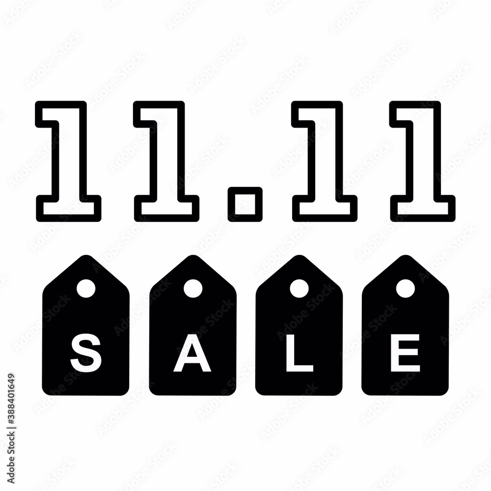 An illustration of 11.11 sale with price tag. 11.11 sales is a promotion day and mega sales that online shopper waiting for. An illustration of 11.11 sale with price tag. 11.11 sales is a promotion day and mega sales that online shopper waiting for.