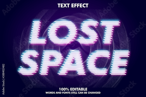 Lost space, modern glitch text effect