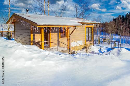 Cottage on a winter day. Pr...