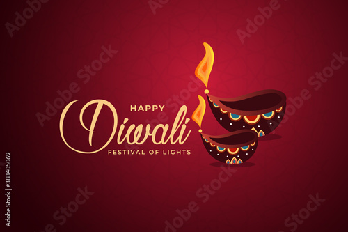 Diwali festival background with cultural candle
