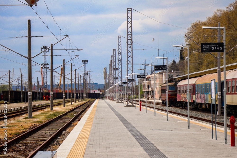 Railway in the city of Burgas (Train Station) 